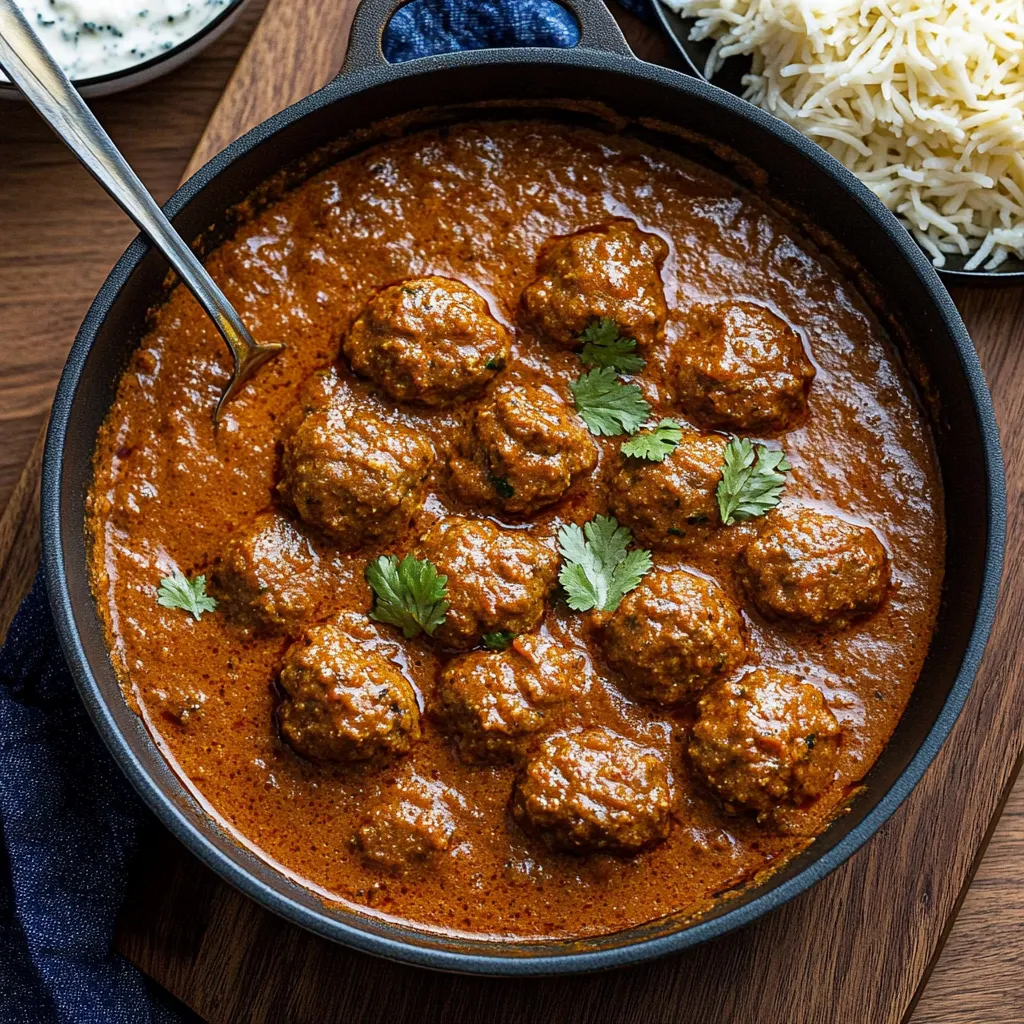 Un bol de boulettes nappées de sauce parfumée.