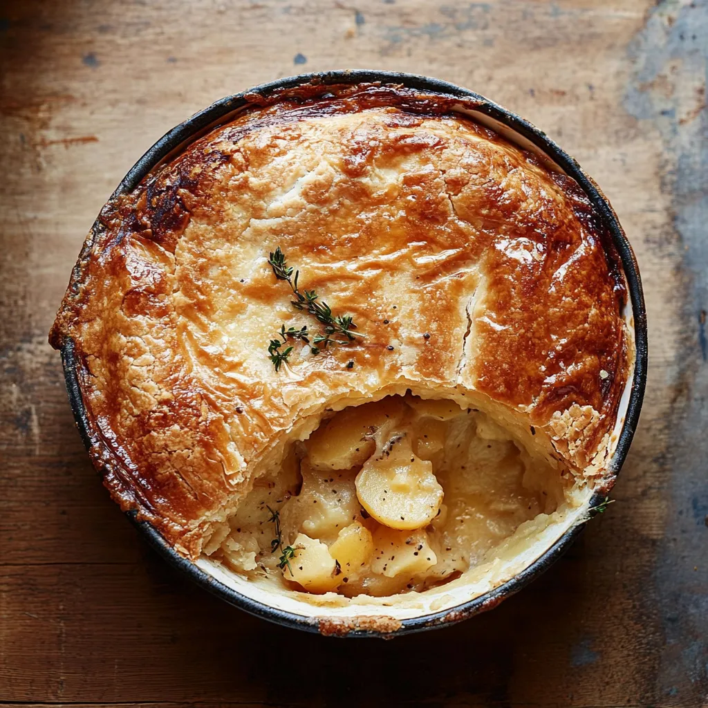 Un plat avec une part de tourte servie.