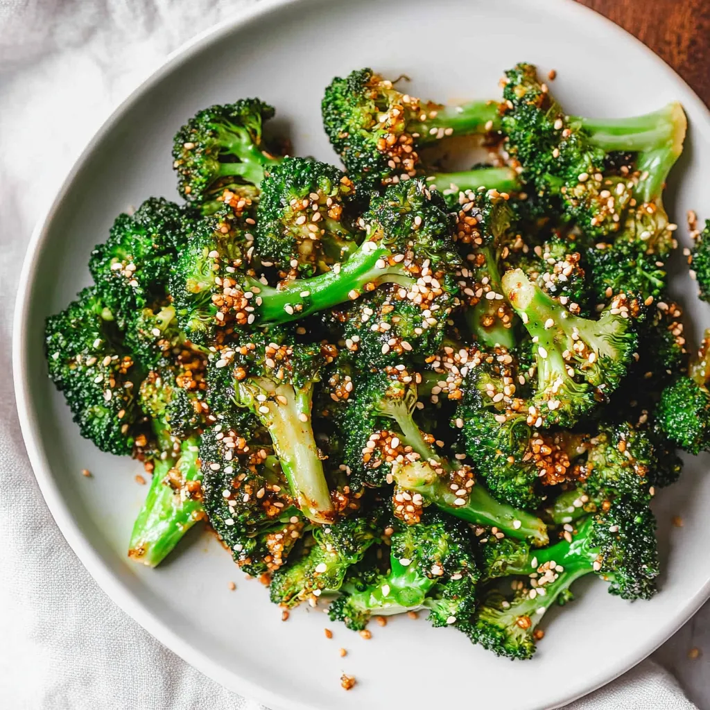 Une assiette de brocoli bien assaisonné.