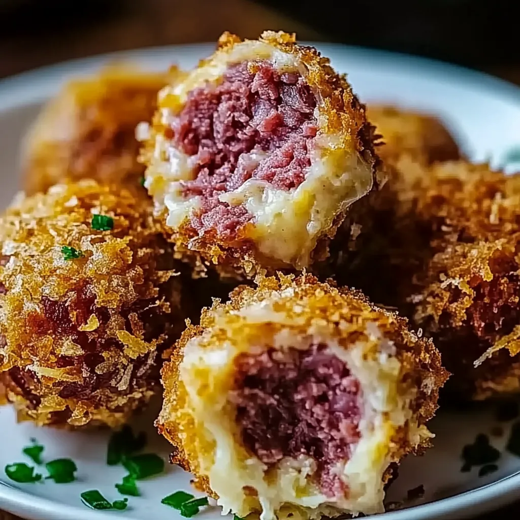 Des boulettes fondantes au fromage sur une assiette.