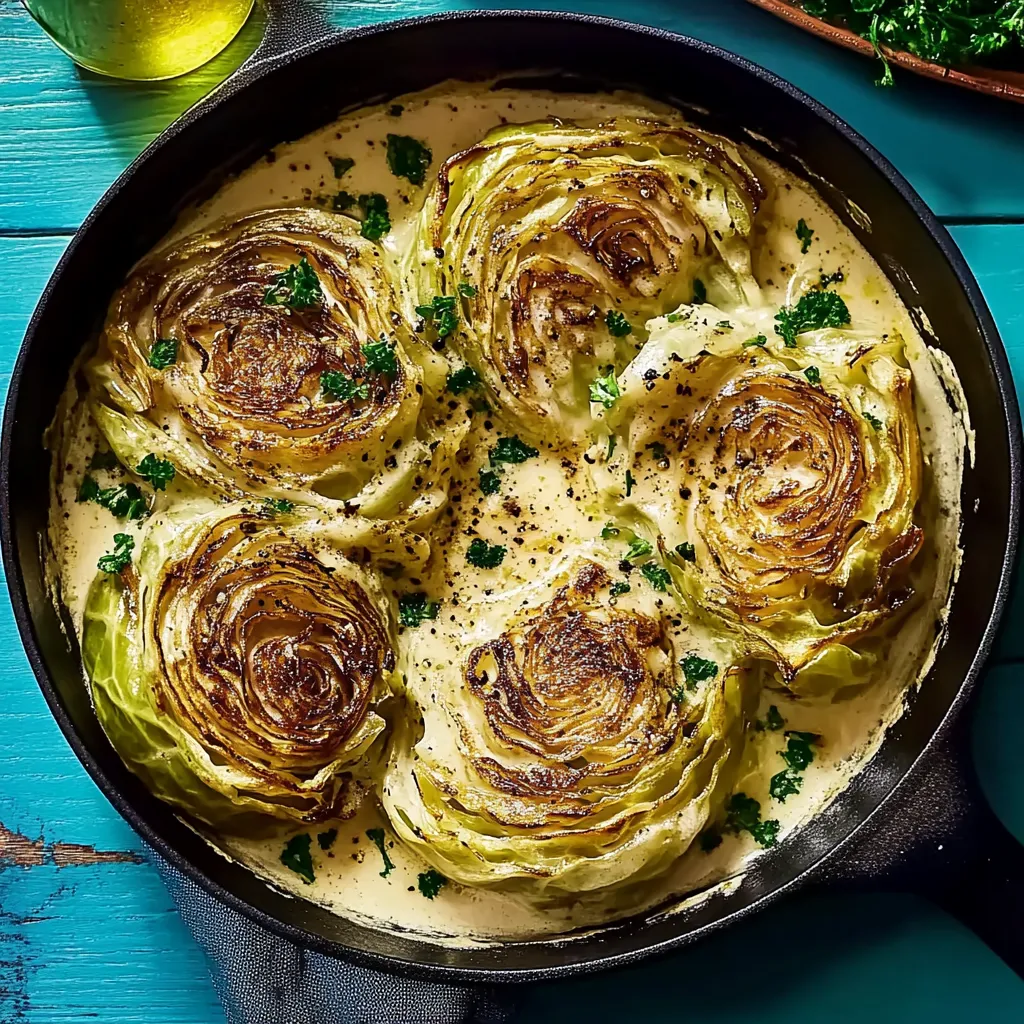 Poêlée de chou gratiné avec du fromage fondu.