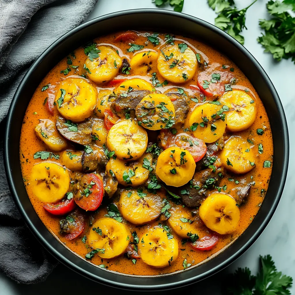 Un bol servi avec plantains, bananes et légumes colorés.