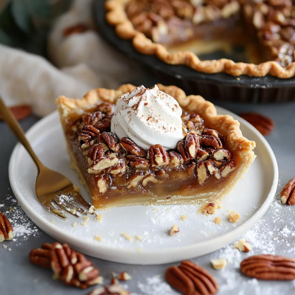 Une part de tarte surmontée de crème fouettée.