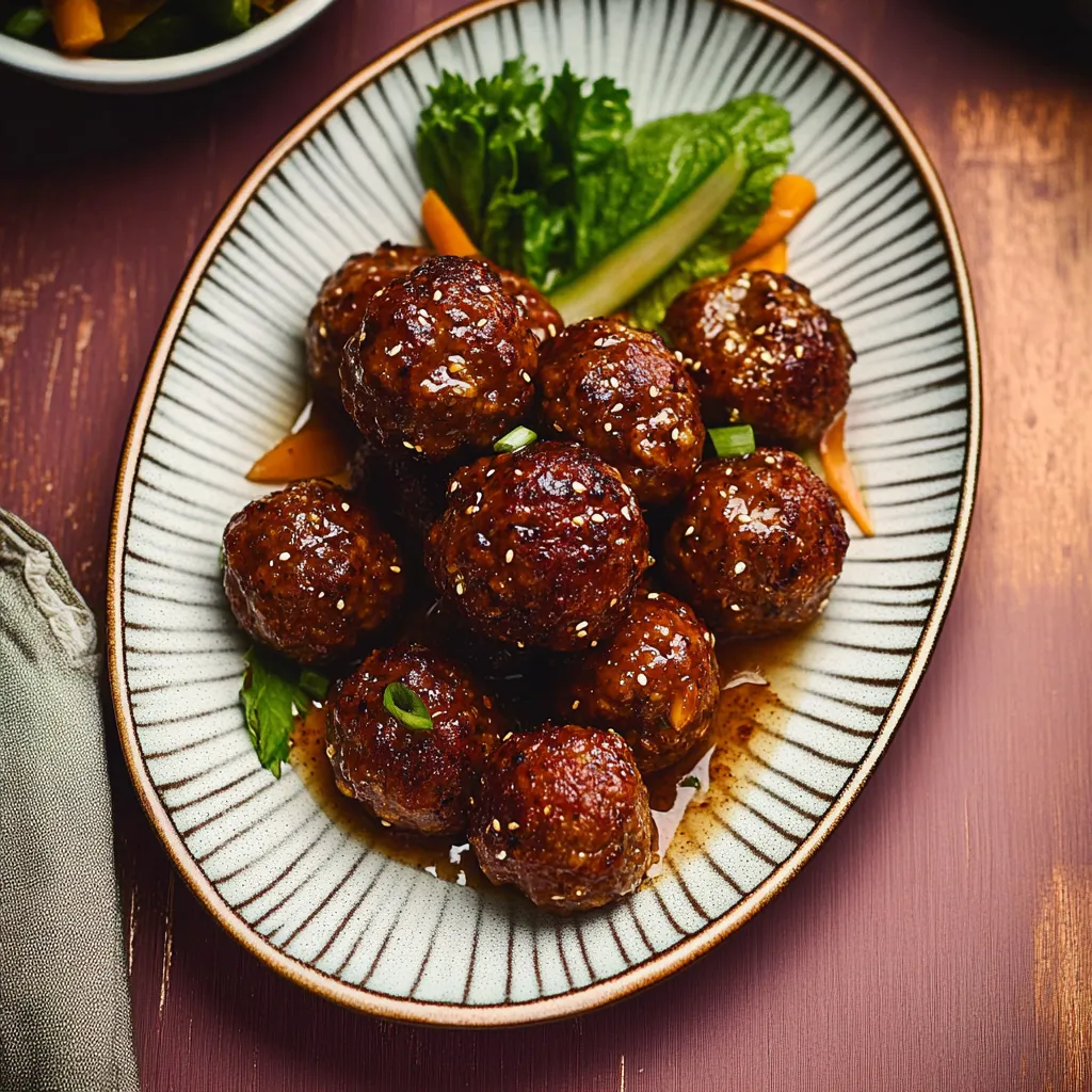 Assiette de boulettes végé et salade verte.