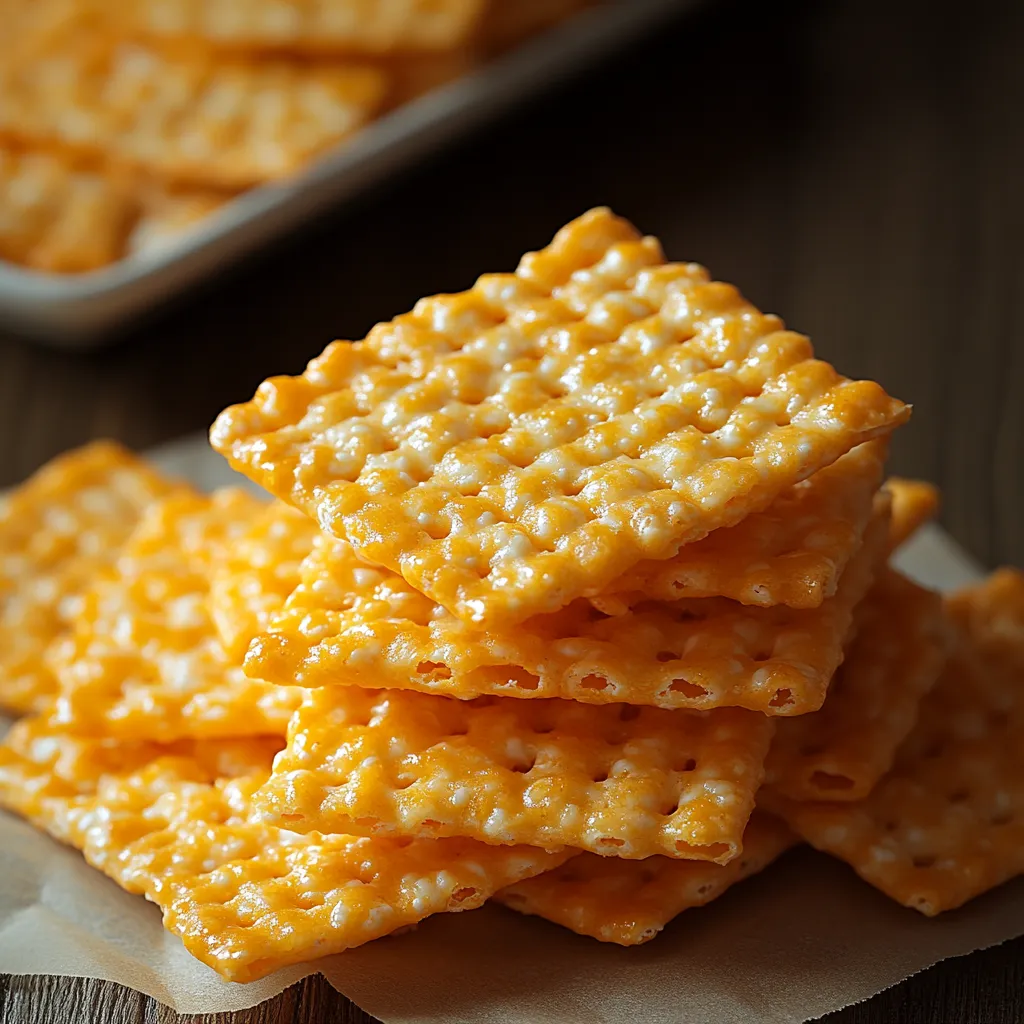 Pile de biscuits au fromage.