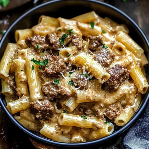 Pâtes Boeuf Sauce Ail Crémeuse