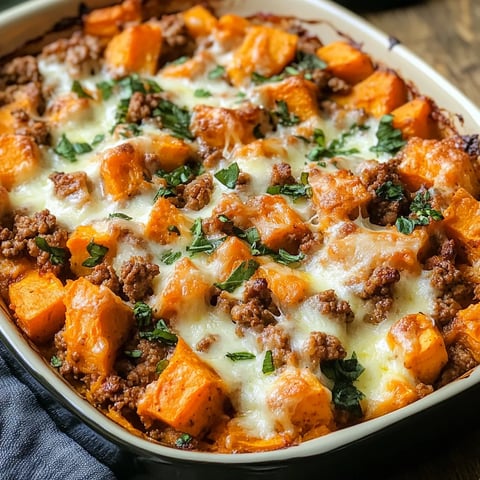Un gratin coloré et savoureux avec viande, légumes et fromage.