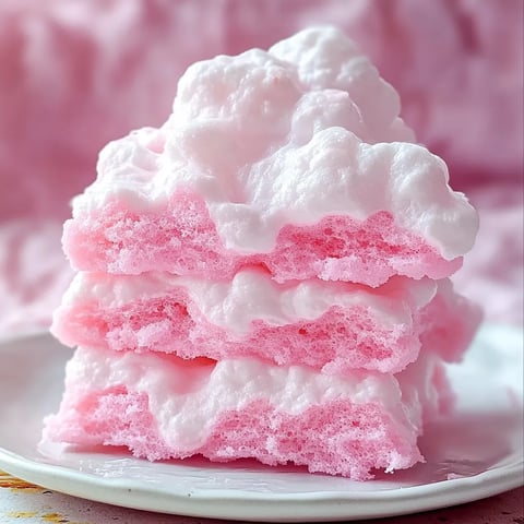 Un empilement de gâteaux roses sur une assiette.