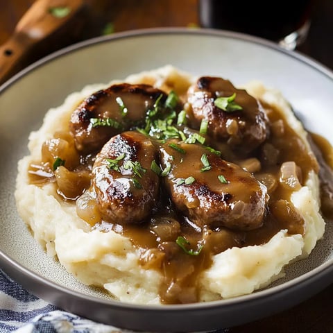 Une assiette de saucisses et pommes de terre.