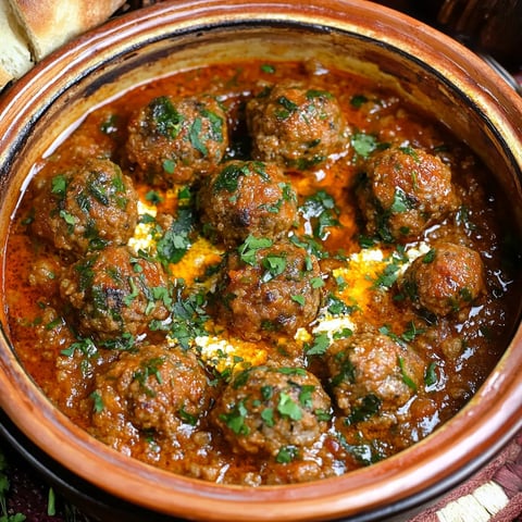 A bowl of meatballs with sauce.