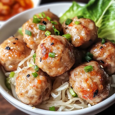 A bowl of meatballs with noodles.