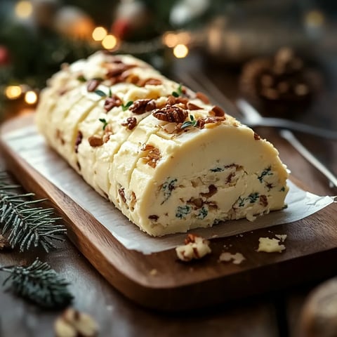 A cake with nuts on top.