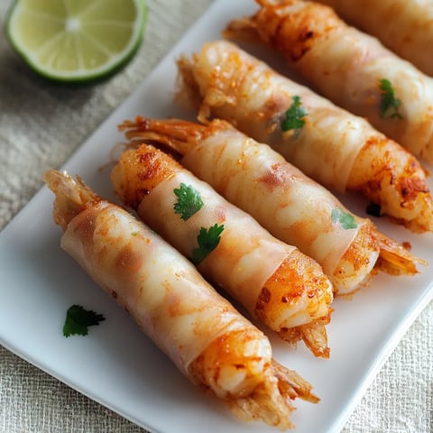 Crevettes sur une assiette blanche.