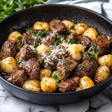 A bowl of meat and potatoes.