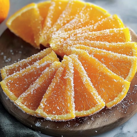 Une tranche d'orange saupoudrée de sucre.
