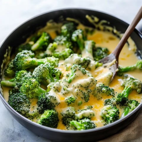 A bowl of broccoli with cheese.
