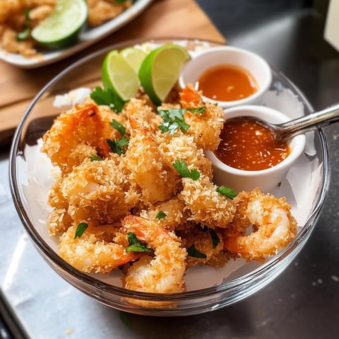 Un bol de crevettes et sauce.