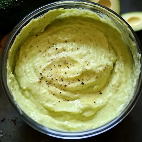 Un bol en verre avec une sauce verte.