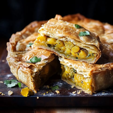 Une part de tourte avec maïs et oignons verts.