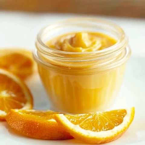 Un pot de miel avec des rondelles d’orange sur une table.