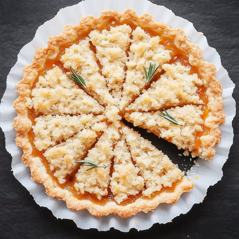 Une part de tarte sur une assiette blanche.