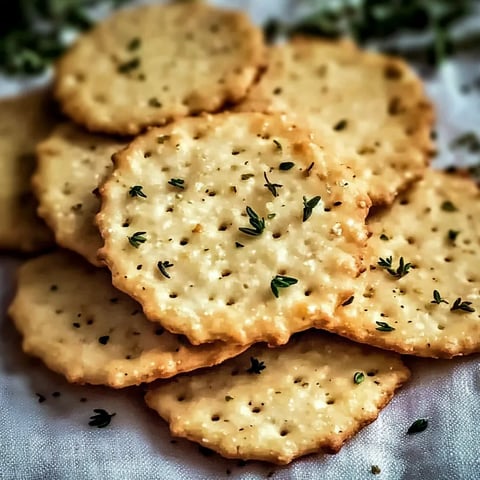 Une pile de biscuits salés garnis d’herbes.
