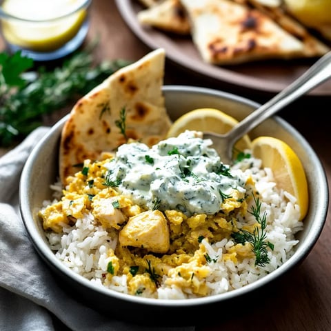Un bol de riz accompagné de citron et de yaourt.