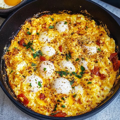 Un bol d’oeufs et tomates.