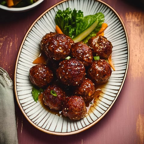 Assiette de boulettes végé et salade verte.