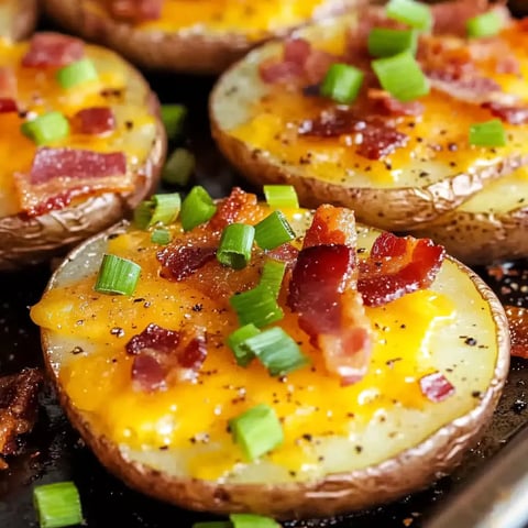 Pommes de terre bacon et fromage fondant.