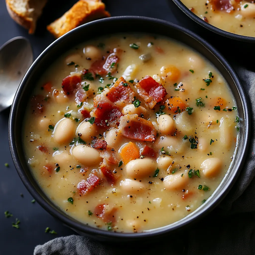 Délicieuse Soupe aux Haricots Blancs et Lardons