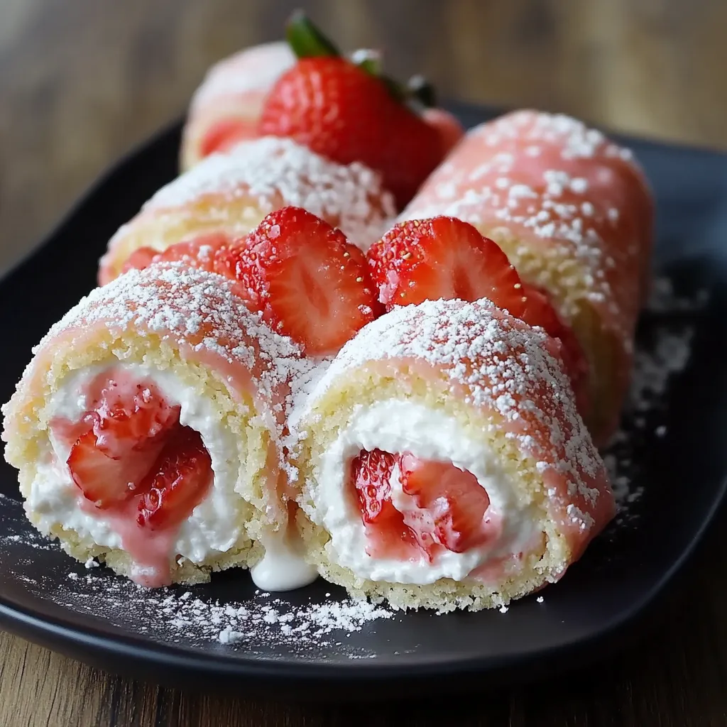 Rouleaux de Crêpes Façon Fraisier