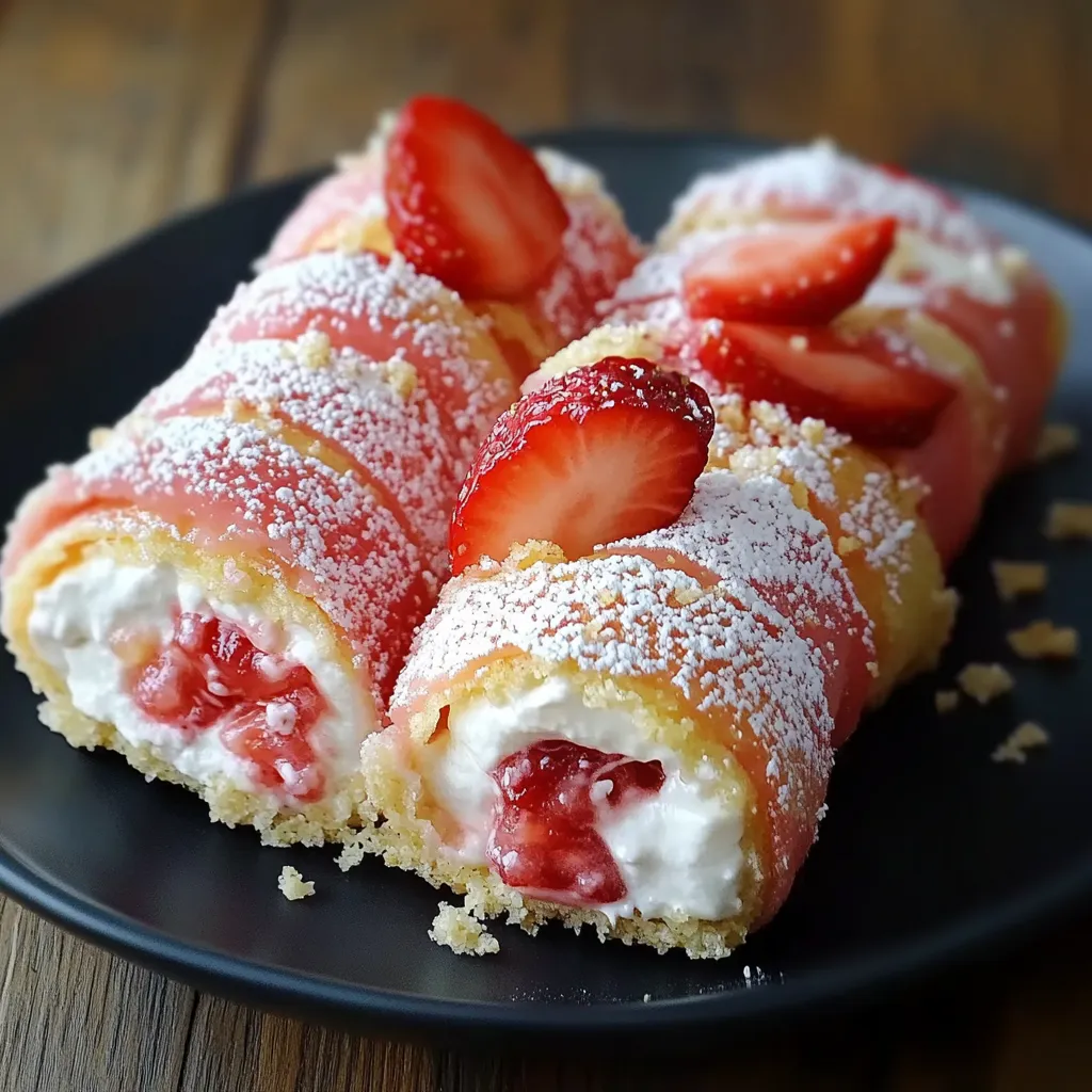 Délicieux Rouleaux de Crêpes aux Fraises