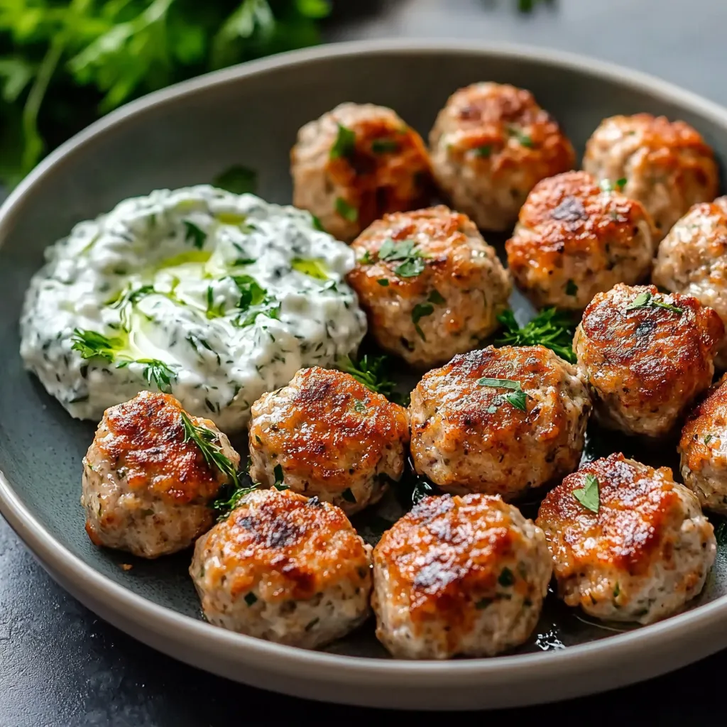 Boulettes de Dinde à la Grecque avec Tzatziki