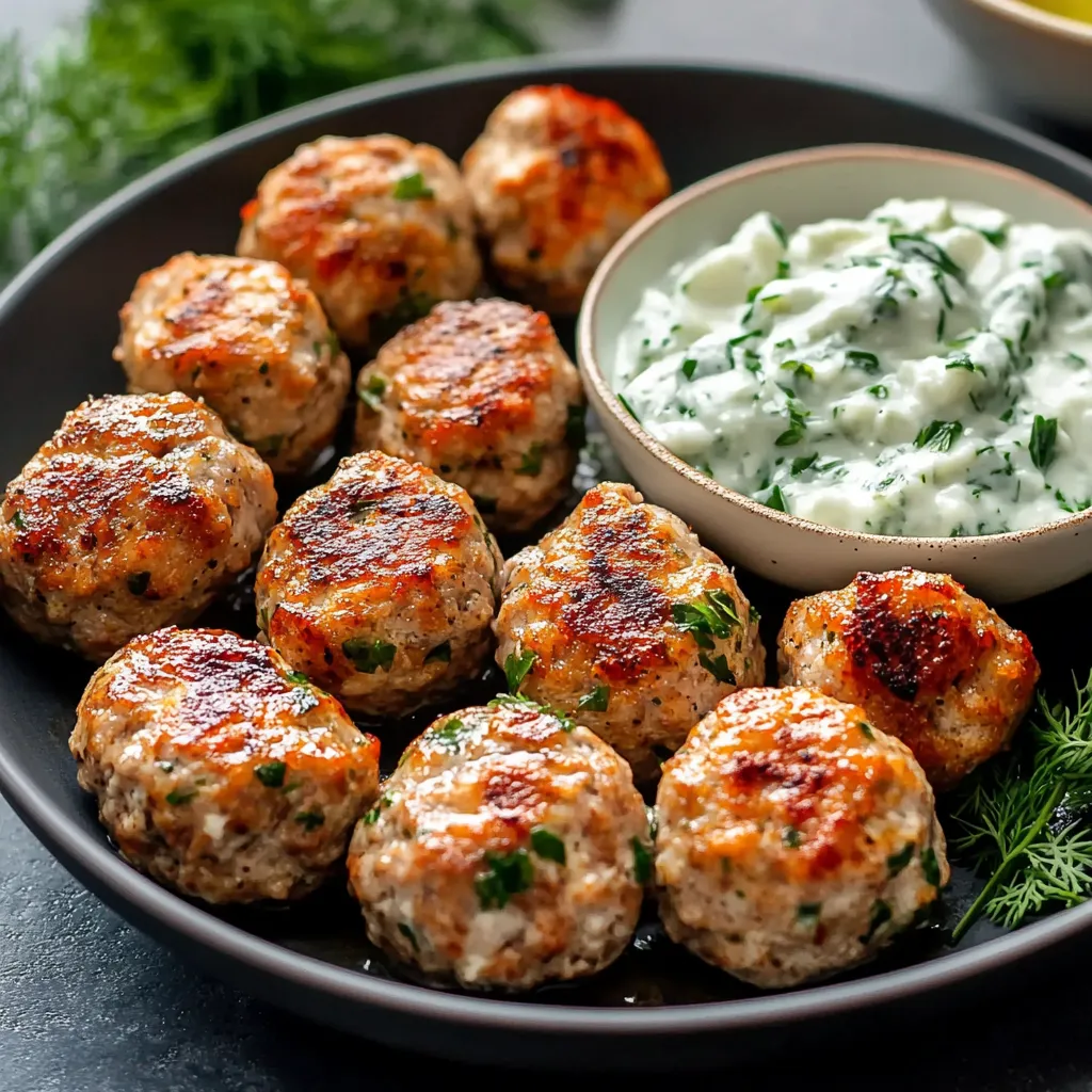 Boulettes de Dinde à la Grecque avec Tzatziki