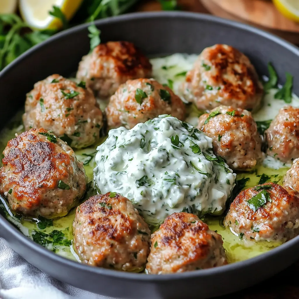 Délicieuses Boulettes de Dinde à la Grecque avec Tzatziki