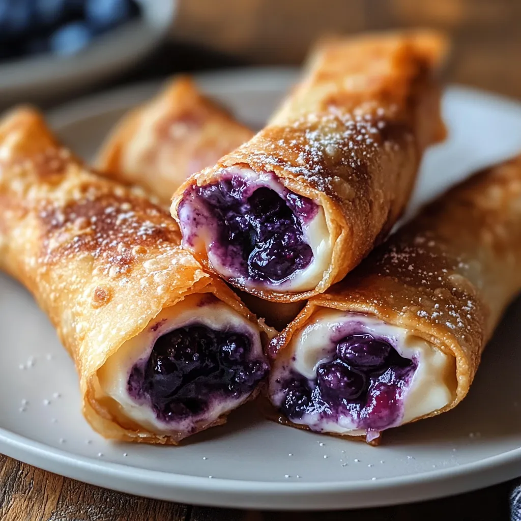 Rouleaux Croustillants aux Myrtilles et Fromage Frais