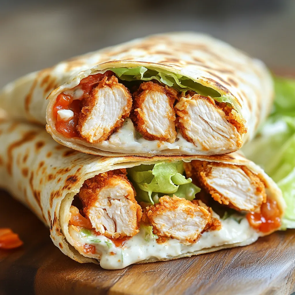 Délicieux Wrap au Poulet Croustillant Sauce Ranch