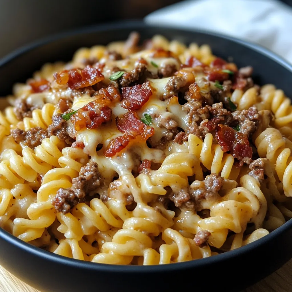 Pâtes Façon Burger aux Lardons