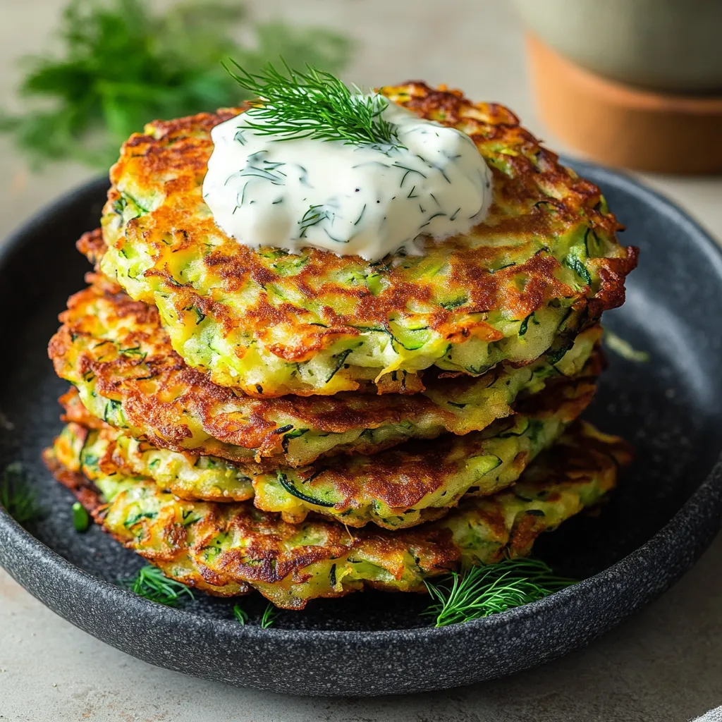 Délicieuses Galettes de Courgettes avec Sauce à l'Aneth