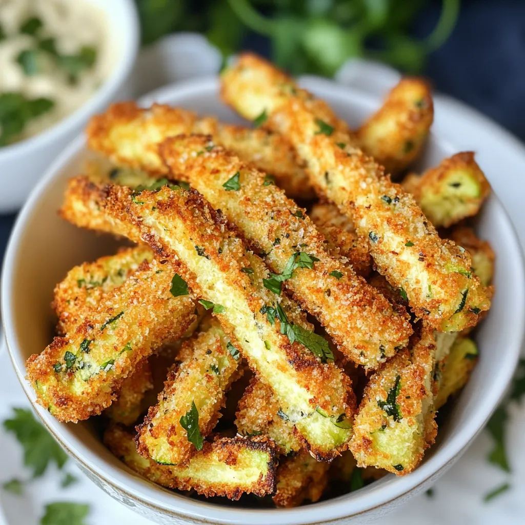 Frites courgette faibles en calories avec air fryer