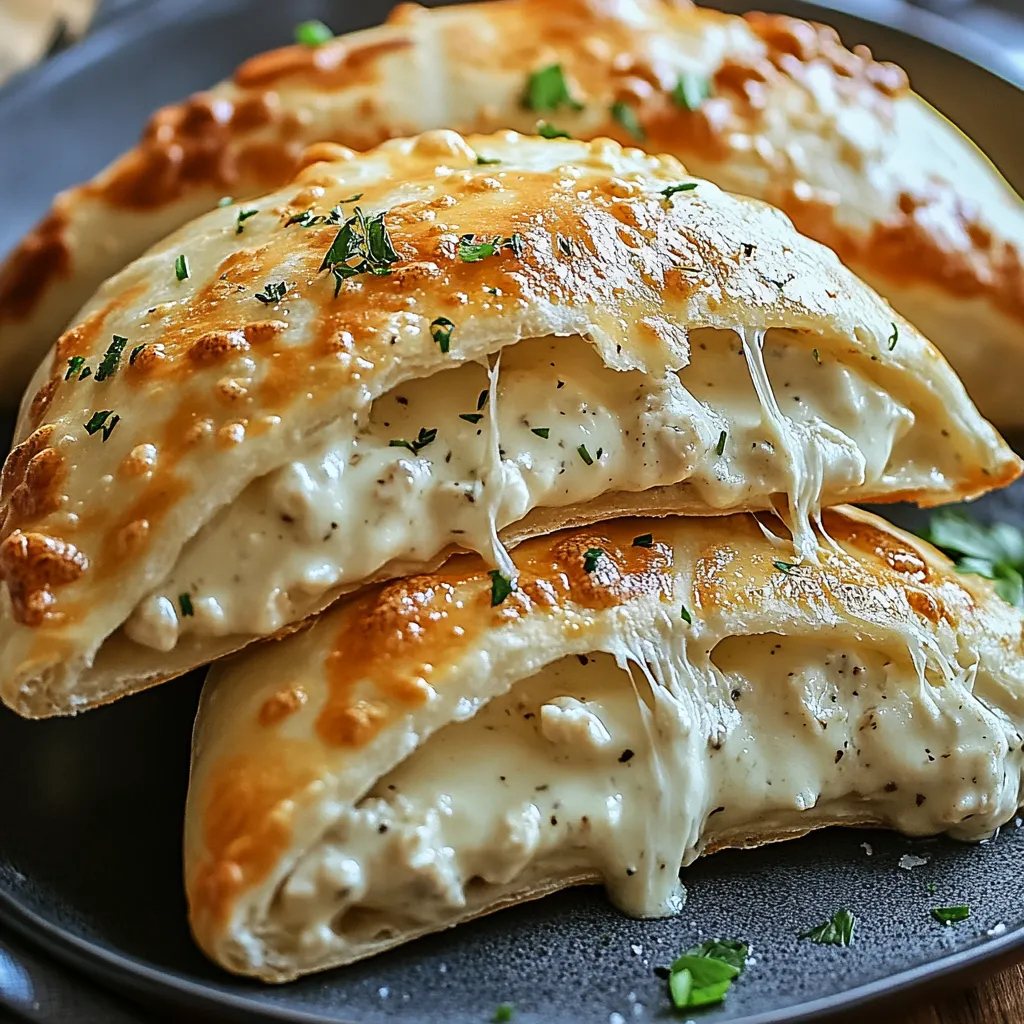 Chicken Alfredo Air Fryer Calzones