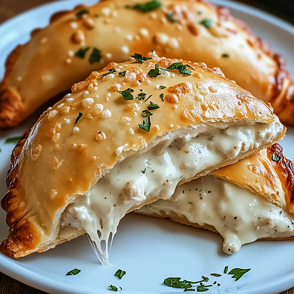 Calzones croustillants au poulet Alfredo faciles au airfryer