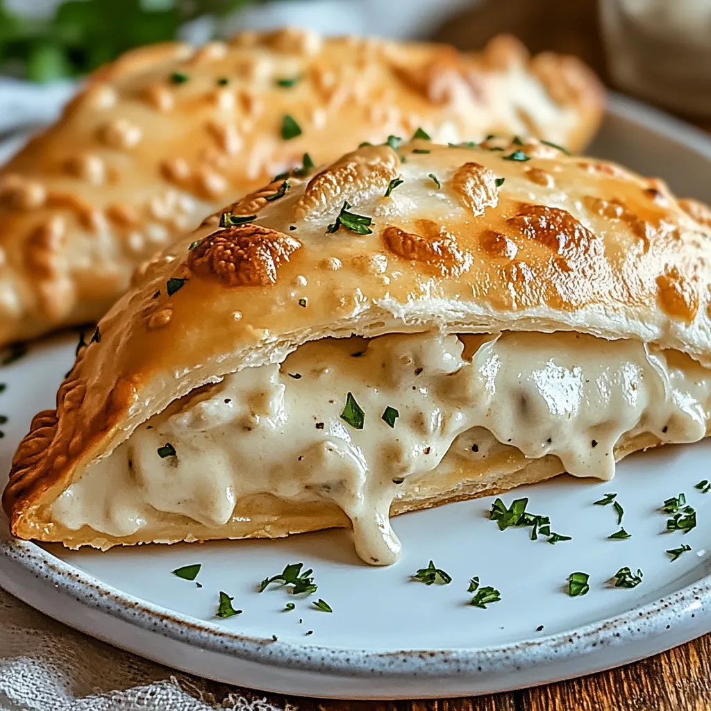 Délicieux calzones croustillants au poulet Alfredo et fromage au airfryer