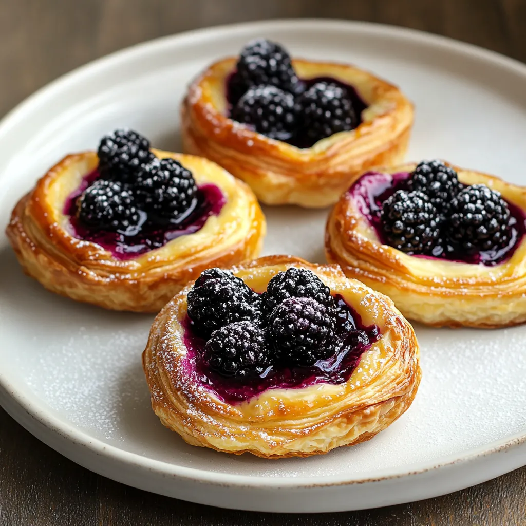 Délicieuse viennoiserie aux mûres et fromage frais