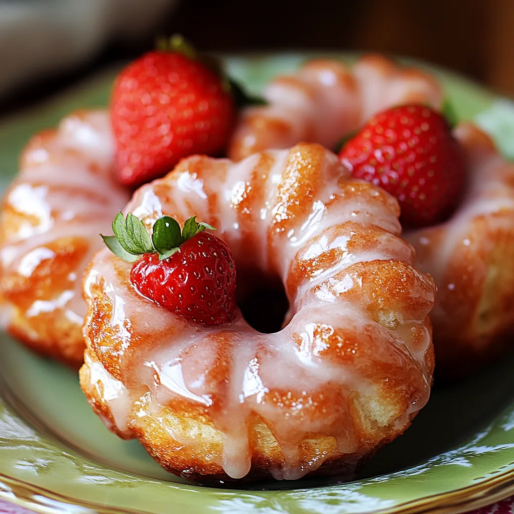 Savoureux Crullers Français au Glaçage de Fraises