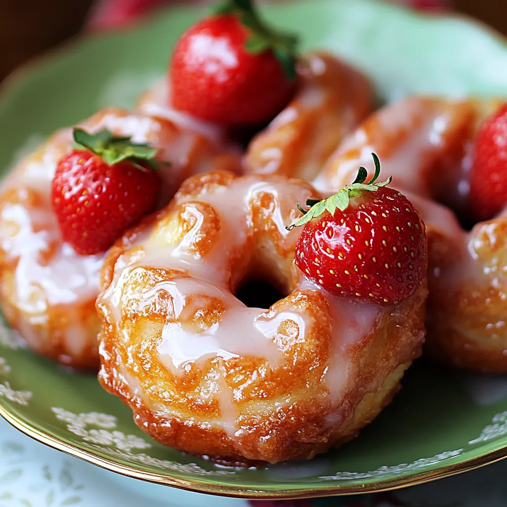 Délicieux Crullers Français Glacés aux Fraises