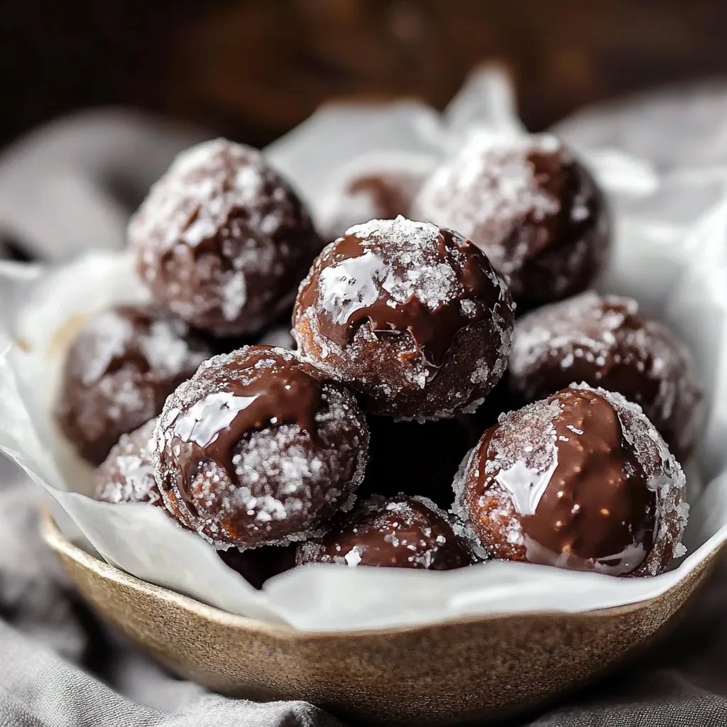 Délicieux Mini Beignets au Chocolat Glacés