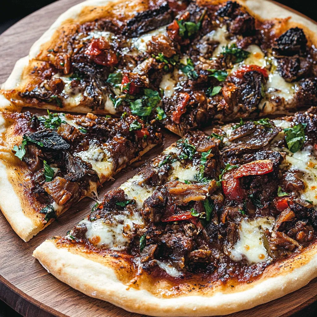 Pizza truffée au boeuf