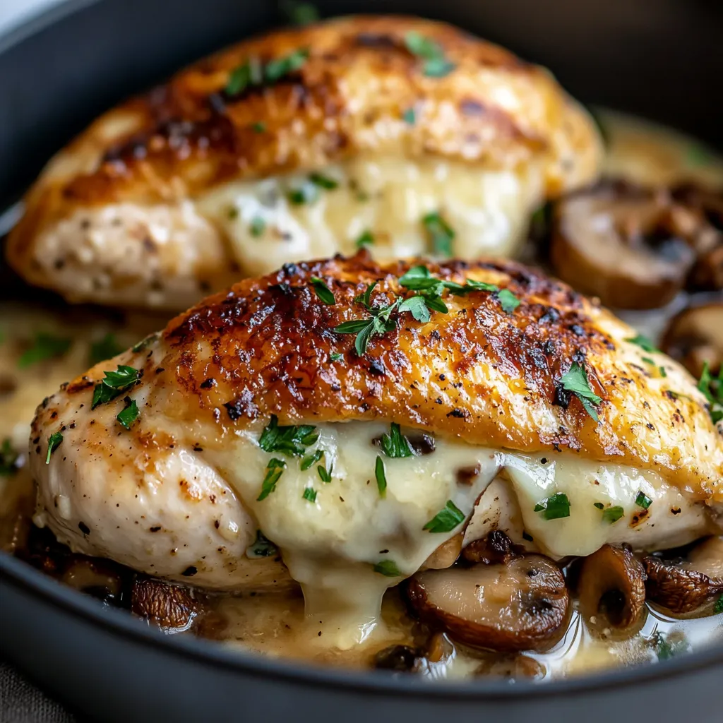 Blanc de Poulet Farci aux Champignons Sain et Facile